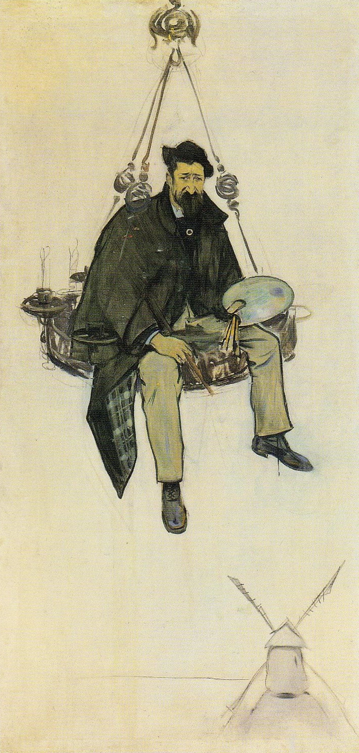 Ramon Casas - 108, Ritratto di Santiago Rusiñol sopra una lampada